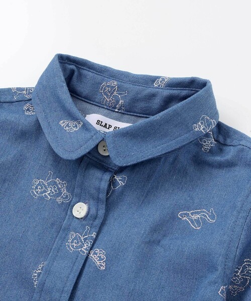 SLAP SLIP（スラップスリップ）の「刺しゅう総柄襟付きデニムワンピース(80~130cm)（ワンピース・キッズ・ブルー系その他/ブルー系その他2・80ｃｍ/100cm/110cm/90cm/120cm/130cm）」の9枚目の写真