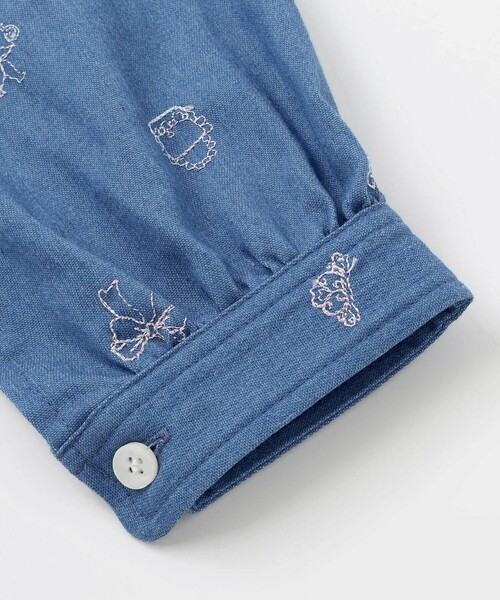 SLAP SLIP（スラップスリップ）の「刺しゅう総柄襟付きデニムワンピース(80~130cm)（ワンピース・キッズ・ブルー系その他/ブルー系その他2・80ｃｍ/100cm/110cm/90cm/120cm/130cm）」の7枚目の写真
