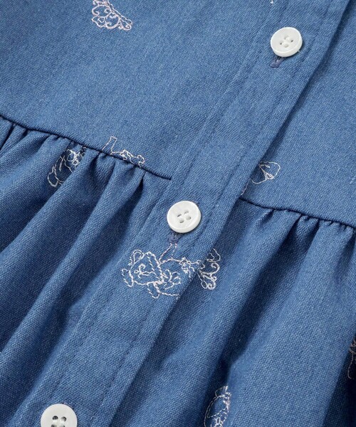 SLAP SLIP（スラップスリップ）の「刺しゅう総柄襟付きデニムワンピース(80~130cm)（ワンピース・キッズ・ブルー系その他/ブルー系その他2・80ｃｍ/100cm/110cm/90cm/120cm/130cm）」の6枚目の写真