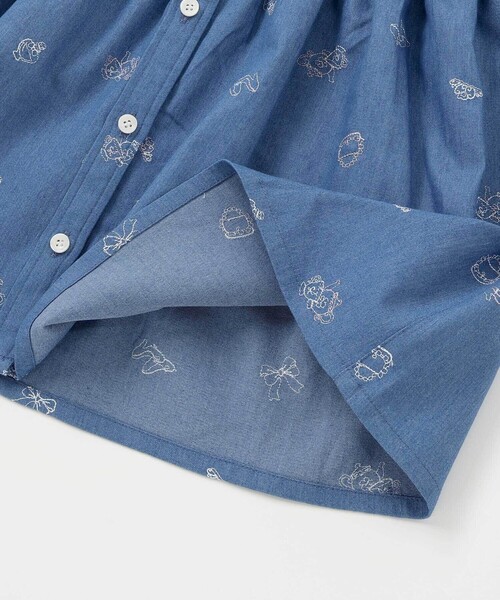 SLAP SLIP（スラップスリップ）の「刺しゅう総柄襟付きデニムワンピース(80~130cm)（ワンピース・キッズ・ブルー系その他/ブルー系その他2・80ｃｍ/100cm/110cm/90cm/120cm/130cm）」の5枚目の写真
