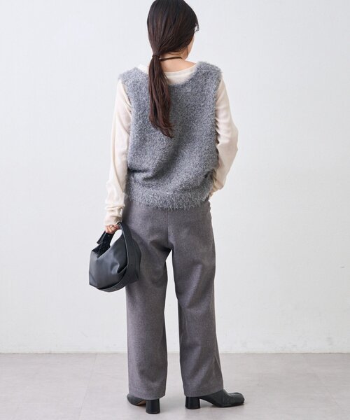 CIAOPANIC TYPY（チャオパニックティピー）の「【シーズンレスで活躍◎】ミックスフェザーヤーンクロップド丈ベスト（WEB限定）（ベスト・レディース・ライトグレー/ブラック/ブルー/イエロー/グレー/オフホワイト・ONE SIZE）」の21枚目の写真