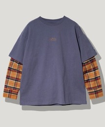 Mountain Mania（マウンテンマニア）の「Mountain Mania/マウンテンマニア　ヘビー天竺xネルチェック 切替プルオーバー（Tシャツ/カットソー）」