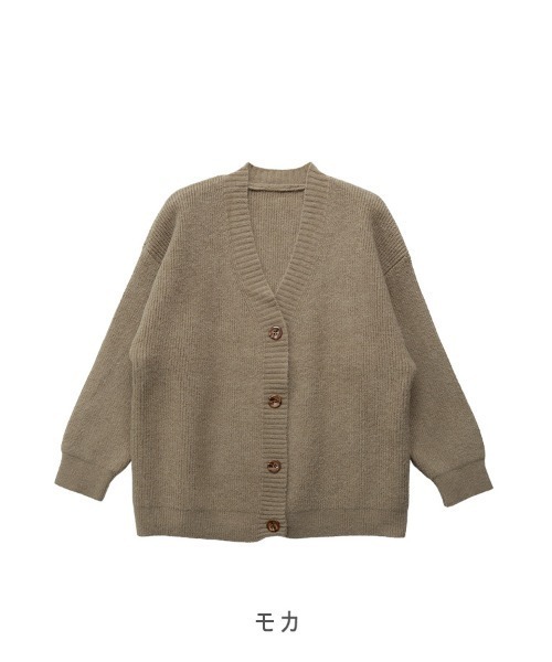 CLOTHY(クロシィ)の「【ゆったり羽織れる定番のざっくりニット!】オーバーサイズカーディガン(カーディガン/ボレロ・レディース・モカ/ベージュ・MEDIUM)」の19枚目の写真