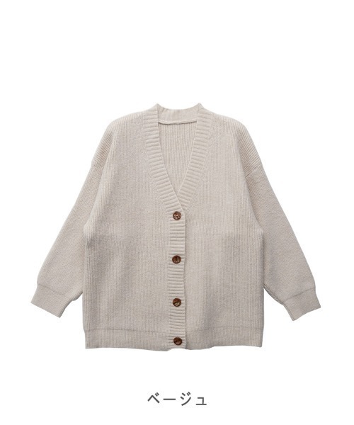 CLOTHY(クロシィ)の「【ゆったり羽織れる定番のざっくりニット!】オーバーサイズカーディガン(カーディガン/ボレロ・レディース・モカ/ベージュ・MEDIUM)」の20枚目の写真