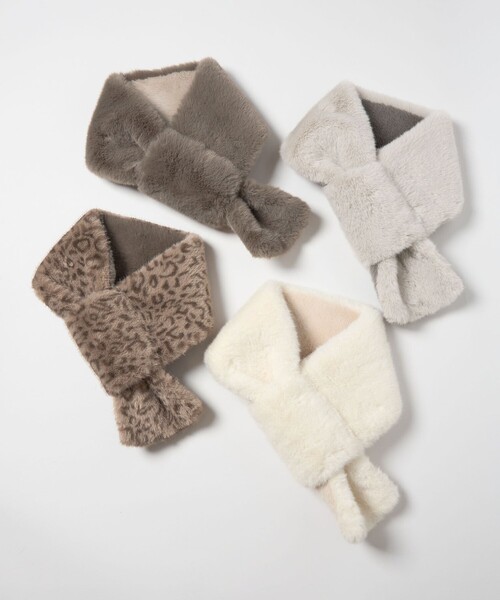 green label relaxing（グリーンレーベルリラクシング）の「フェイクファー リバーシブル マフラー（マフラー・レディース・オフホワイト/ライトグレー/その他1/モカ/その他2・FREE）」の14枚目の写真