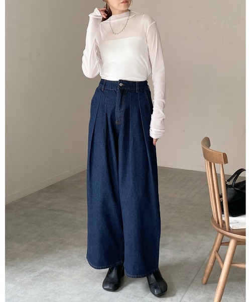 70sヴィンテージ ハイネック長袖カットソー ロンT トップス ブルー シアーズ 70sヴィンテージ ハイネック長袖カットソー ロンT トップス