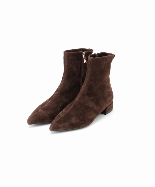 セール】GRISEレザーポインテッドソフトフィットショートブーツ