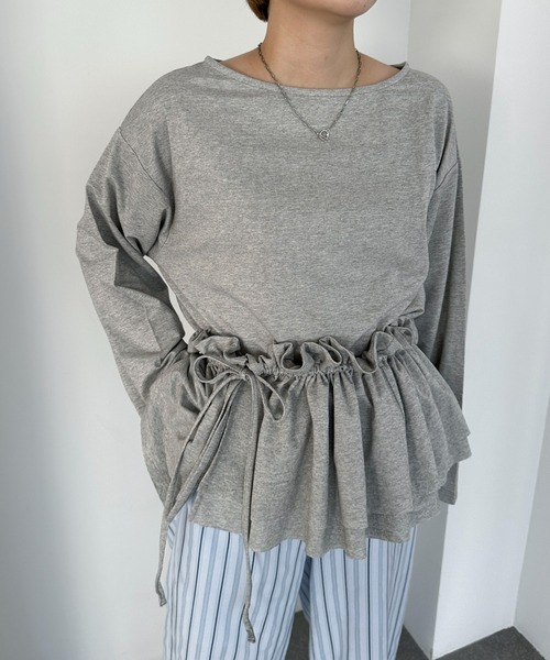 PILIT（ピリット）の「マルチway　ビスチェSETプルオーバー（Tシャツ/カットソー・レディース・チャコールグレー/杢グレー/サックスブルー・MEDIUM）」の15枚目の写真