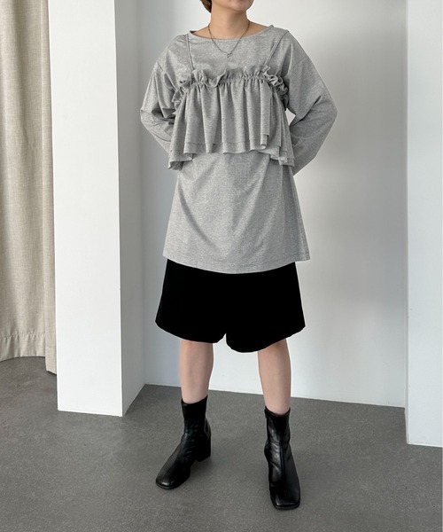 PILIT（ピリット）の「マルチway　ビスチェSETプルオーバー（Tシャツ/カットソー・レディース・チャコールグレー/杢グレー/サックスブルー・MEDIUM）」の17枚目の写真