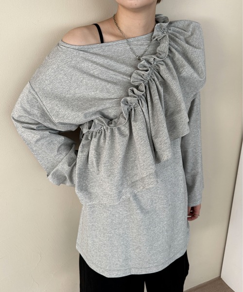 PILIT（ピリット）の「マルチway　ビスチェSETプルオーバー（Tシャツ/カットソー・レディース・チャコールグレー/杢グレー/サックスブルー・MEDIUM）」の21枚目の写真