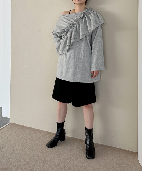 PILIT（ピリット）の「マルチway　ビスチェSETプルオーバー（Tシャツ/カットソー・レディース・チャコールグレー/杢グレー/サックスブルー・MEDIUM）」の22枚目の写真