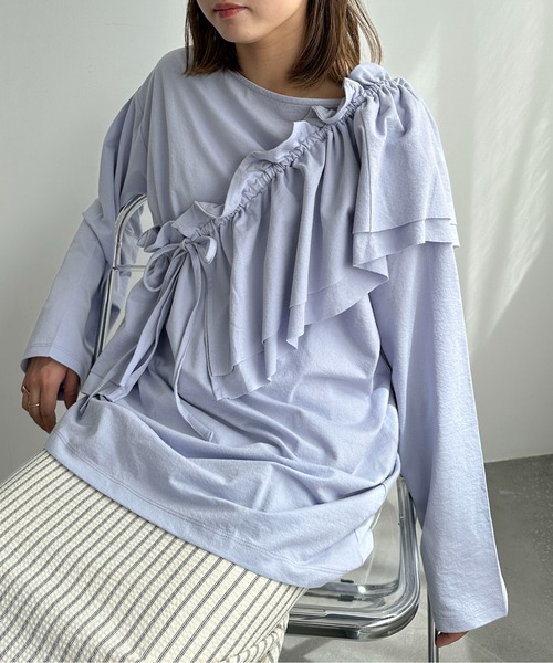 PILIT（ピリット）の「マルチway　ビスチェSETプルオーバー（Tシャツ/カットソー・レディース・チャコールグレー/杢グレー/サックスブルー・MEDIUM）」の7枚目の写真