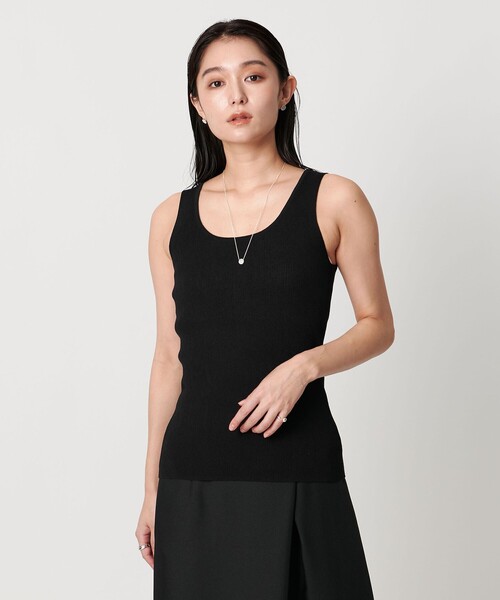 MARW UNITED ARROWS（マルゥ ユナイテッドアローズ）の「＜MARW UNITED ARROWS＞ニット タンクトップ（タンクトップ・レディース・オフホワイト/ブラック・FREE）」の2枚目の写真