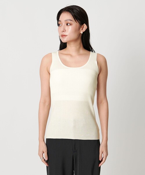 MARW UNITED ARROWS（マルゥ ユナイテッドアローズ）の「＜MARW UNITED ARROWS＞ニット タンクトップ（タンクトップ・レディース・オフホワイト/ブラック・FREE）」の8枚目の写真
