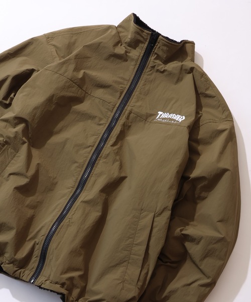 THRASHER（スラッシャー）の「【THRASHER/スラッシャー】リバーシブル スタンドネックナイロン ボアブルゾン（ブルゾン・メンズ・ライトグレー/ブラック/カーキ・M/L/XL）」の13枚目の写真