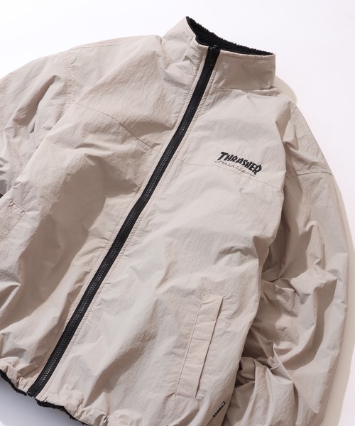 THRASHER（スラッシャー）の「【THRASHER/スラッシャー】リバーシブル スタンドネックナイロン ボアブルゾン（ブルゾン・メンズ・ライトグレー/ブラック/カーキ・M/L/XL）」の11枚目の写真