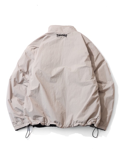 THRASHER（スラッシャー）の「【THRASHER/スラッシャー】リバーシブル スタンドネックナイロン ボアブルゾン（ブルゾン・メンズ・ライトグレー/ブラック/カーキ・M/L/XL）」の6枚目の写真