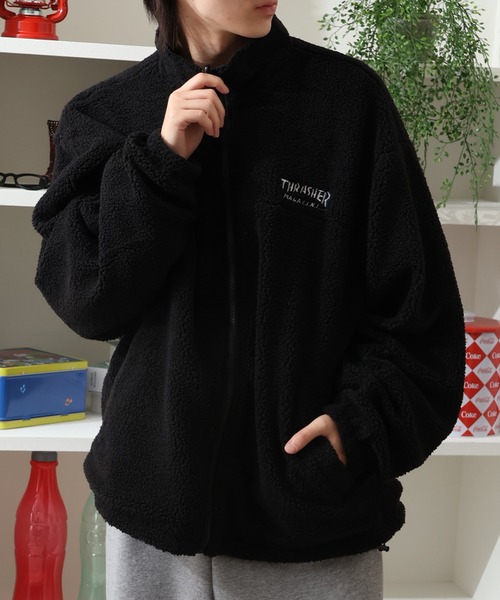 THRASHER（スラッシャー）の「【THRASHER/スラッシャー】リバーシブル スタンドネックナイロン ボアブルゾン（ブルゾン・メンズ・ライトグレー/ブラック/カーキ・M/L/XL）」の22枚目の写真