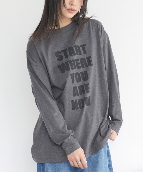 mili an deni(ミリアンデニ)の「ビッグロゴロンT(Tシャツ/カットソー・レディース・ブラック/オフホワイト/チャコールグレー・M/L)」の3枚目の写真