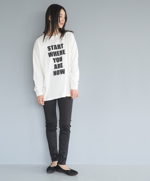 mili an deni(ミリアンデニ)の「ビッグロゴロンT(Tシャツ/カットソー・レディース・ブラック/オフホワイト/チャコールグレー・M/L)」の21枚目の写真