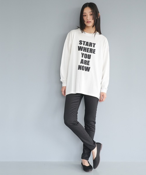 mili an deni(ミリアンデニ)の「ビッグロゴロンT(Tシャツ/カットソー・レディース・ブラック/オフホワイト/チャコールグレー・M/L)」の12枚目の写真
