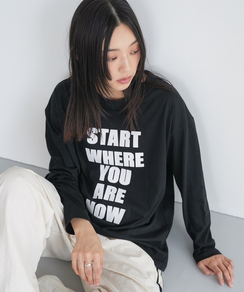 mili an deni(ミリアンデニ)の「ビッグロゴロンT(Tシャツ/カットソー・レディース・ブラック/オフホワイト/チャコールグレー・M/L)」の13枚目の写真