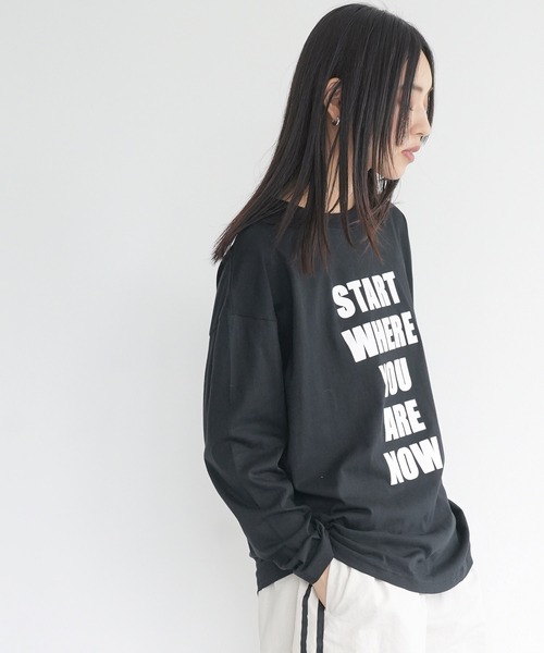 mili an deni(ミリアンデニ)の「ビッグロゴロンT(Tシャツ/カットソー・レディース・ブラック/オフホワイト/チャコールグレー・M/L)」の14枚目の写真
