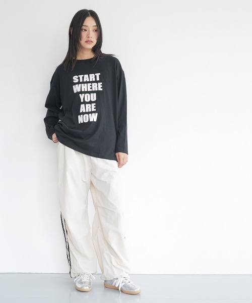mili an deni(ミリアンデニ)の「ビッグロゴロンT(Tシャツ/カットソー・レディース・ブラック/オフホワイト/チャコールグレー・M/L)」の15枚目の写真