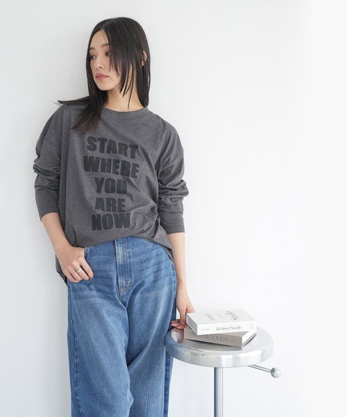 mili an deni(ミリアンデニ)の「ビッグロゴロンT(Tシャツ/カットソー・レディース・ブラック/オフホワイト/チャコールグレー・M/L)」の5枚目の写真