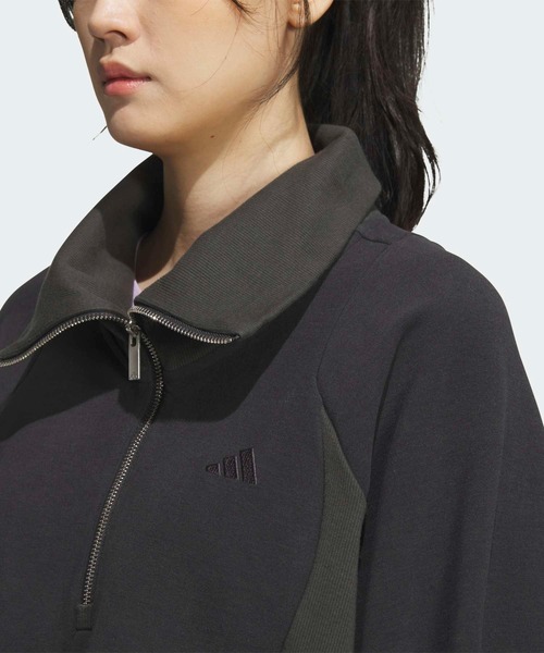 adidas（アディダス）の「Luxflow アクティブ ルーズフィット スペーサー ハーフジップ プルオーバー / アディダス adidas（その他トップス・レディース・ホワイト/グレー・XX-LARGE/LARGE/MEDIUM/SMALL/X-LARGE/X-SMALL）」の9枚目の写真