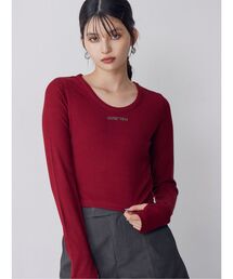 MURUA | ロゴラメテレコトップス(Tシャツ/カットソー)