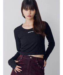 MURUA | ロゴラメテレコトップス(Tシャツ/カットソー)