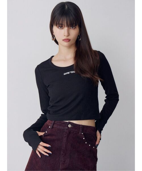 ロゴラメテレコトップス（Tシャツ/カットソー）｜MURUA（ムルーア）の