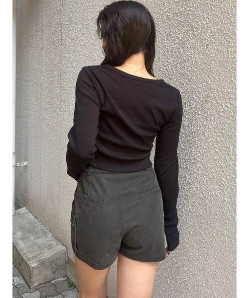 MURUA（ムルーア）の「ロゴラメテレコトップス（Tシャツ/カットソー・レディース・ホワイト/グレー/レッド/ブラック・FREE）」の19枚目の写真