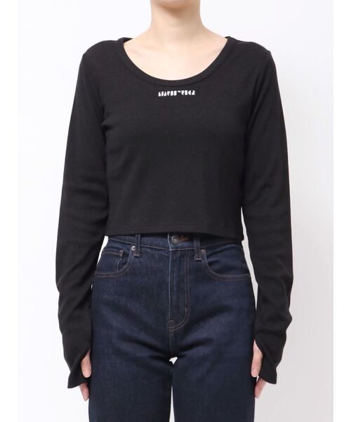 MURUA（ムルーア）の「ロゴラメテレコトップス（Tシャツ/カットソー・レディース・ホワイト/グレー/レッド/ブラック・FREE）」の6枚目の写真