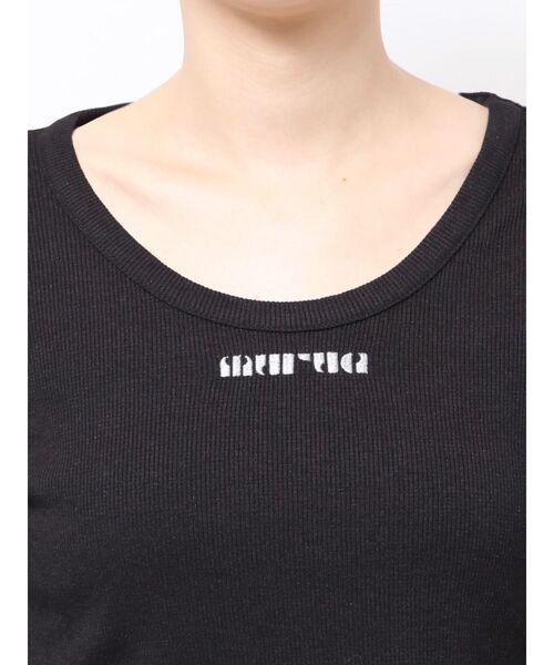 MURUA（ムルーア）の「ロゴラメテレコトップス（Tシャツ/カットソー・レディース・ホワイト/グレー/レッド/ブラック・FREE）」の21枚目の写真