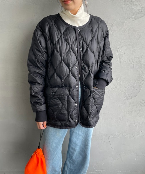 TAION（タイオン）の「[TAION/タイオン] MILITARY ソフトシェル オーバーサイズクルーネックダウンジャケット（ダウンジャケット/コート・レディース・ブラック/オリーブ/オフホワイト・XL/L/M）」の11枚目の写真