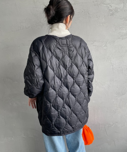 TAION（タイオン）の「[TAION/タイオン] MILITARY ソフトシェル オーバーサイズクルーネックダウンジャケット（ダウンジャケット/コート・レディース・ブラック/オリーブ/オフホワイト・XL/L/M）」の13枚目の写真