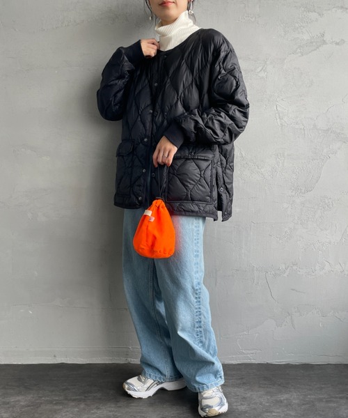 TAION（タイオン）の「[TAION/タイオン] MILITARY ソフトシェル オーバーサイズクルーネックダウンジャケット（ダウンジャケット/コート・レディース・ブラック/オリーブ/オフホワイト・XL/L/M）」の14枚目の写真