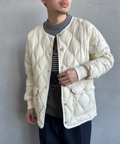 TAION（タイオン）の「[TAION/タイオン] MILITARY ソフトシェル オーバーサイズクルーネックダウンジャケット（ダウンジャケット/コート・レディース・ブラック/オリーブ/オフホワイト・XL/L/M）」の4枚目の写真