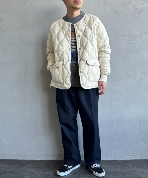 TAION（タイオン）の「[TAION/タイオン] MILITARY ソフトシェル オーバーサイズクルーネックダウンジャケット（ダウンジャケット/コート・レディース・ブラック/オリーブ/オフホワイト・XL/L/M）」の7枚目の写真