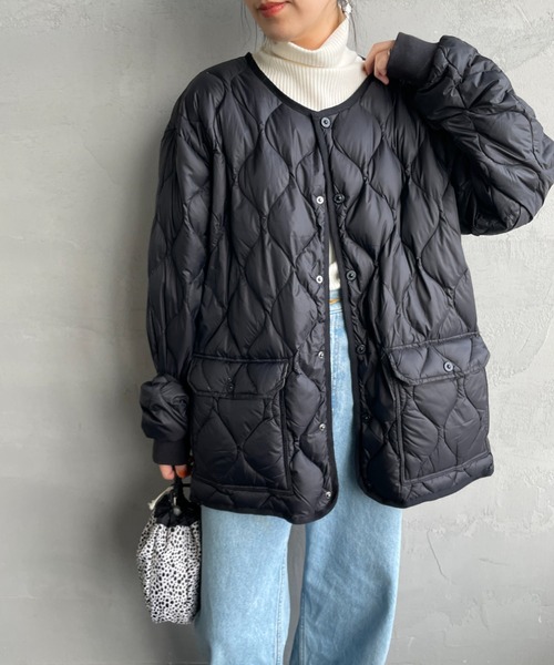 TAION（タイオン）の「[TAION/タイオン] MILITARY ソフトシェル オーバーサイズクルーネックダウンジャケット（ダウンジャケット/コート・レディース・ブラック/オリーブ/オフホワイト・XL/L/M）」の17枚目の写真