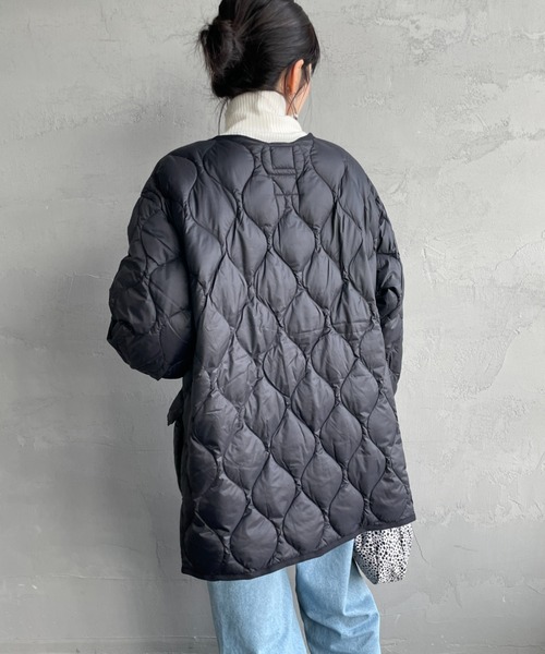 TAION（タイオン）の「[TAION/タイオン] MILITARY ソフトシェル オーバーサイズクルーネックダウンジャケット（ダウンジャケット/コート・レディース・ブラック/オリーブ/オフホワイト・XL/L/M）」の19枚目の写真