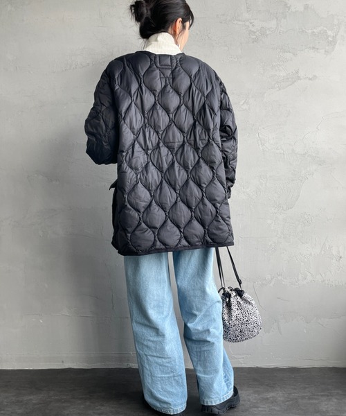 TAION（タイオン）の「[TAION/タイオン] MILITARY ソフトシェル オーバーサイズクルーネックダウンジャケット（ダウンジャケット/コート・レディース・ブラック/オリーブ/オフホワイト・XL/L/M）」の22枚目の写真