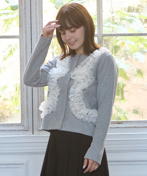 リンク】チュールフリルカットカーディガン（カーディガン/ボレロ