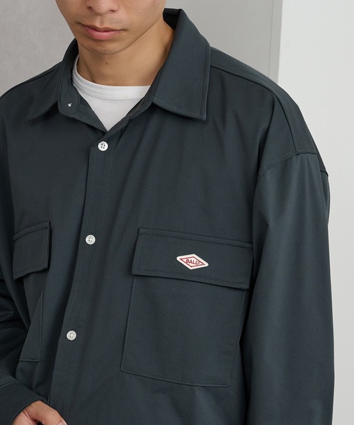 BALL(ボール)の「【BALL】ストレッチ天竺 BIGサイズ長袖シャツ(シャツ/ブラウス・メンズ・ブラック系その他2/ブラック系1/オフホワイト/ベージュ・M/L/LL)」の4枚目の写真