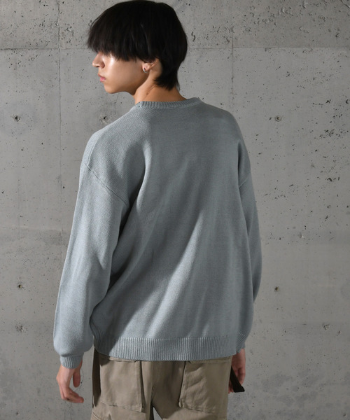 MARK & LONA ミッキー Vネックセーター グレー ベーセーストック B.C STOCK MICKEY/ミッキー/スウェットライクニット