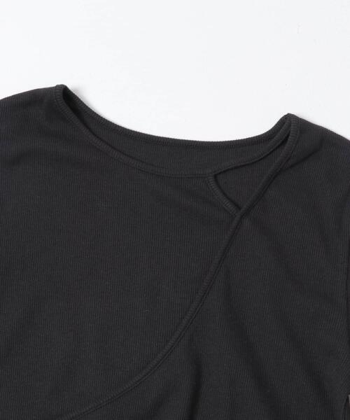 SENSE OF PLACE by URBAN RESEARCH（センスオブプレイスバイアーバンリサーチ）の「アシンメトリーリブコンパクトトップ（Tシャツ/カットソー・レディース・オフホワイト/ブラック/キャメル・ONE）」の10枚目の写真
