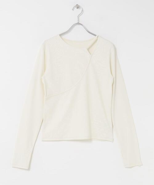 SENSE OF PLACE by URBAN RESEARCH（センスオブプレイスバイアーバンリサーチ）の「アシンメトリーリブコンパクトトップ（Tシャツ/カットソー・レディース・オフホワイト/ブラック/キャメル・ONE）」の21枚目の写真
