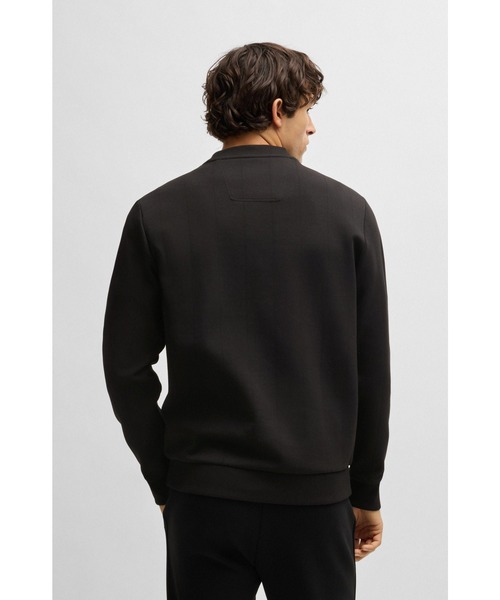 BOSS(ボス)の「コットンブレンド スウェットシャツ ドロップニードルステッチ(スウェット・メンズ・ブラック/ライトグレー・XL/M/XXL/L/S)」の4枚目の写真